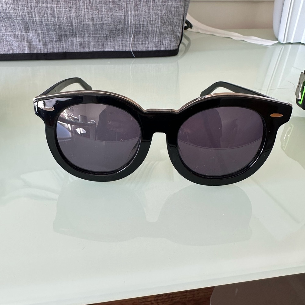 Karen Walker Black and gold Super Duper Thistle alternative fit sunglasses - Picture 2 of 9